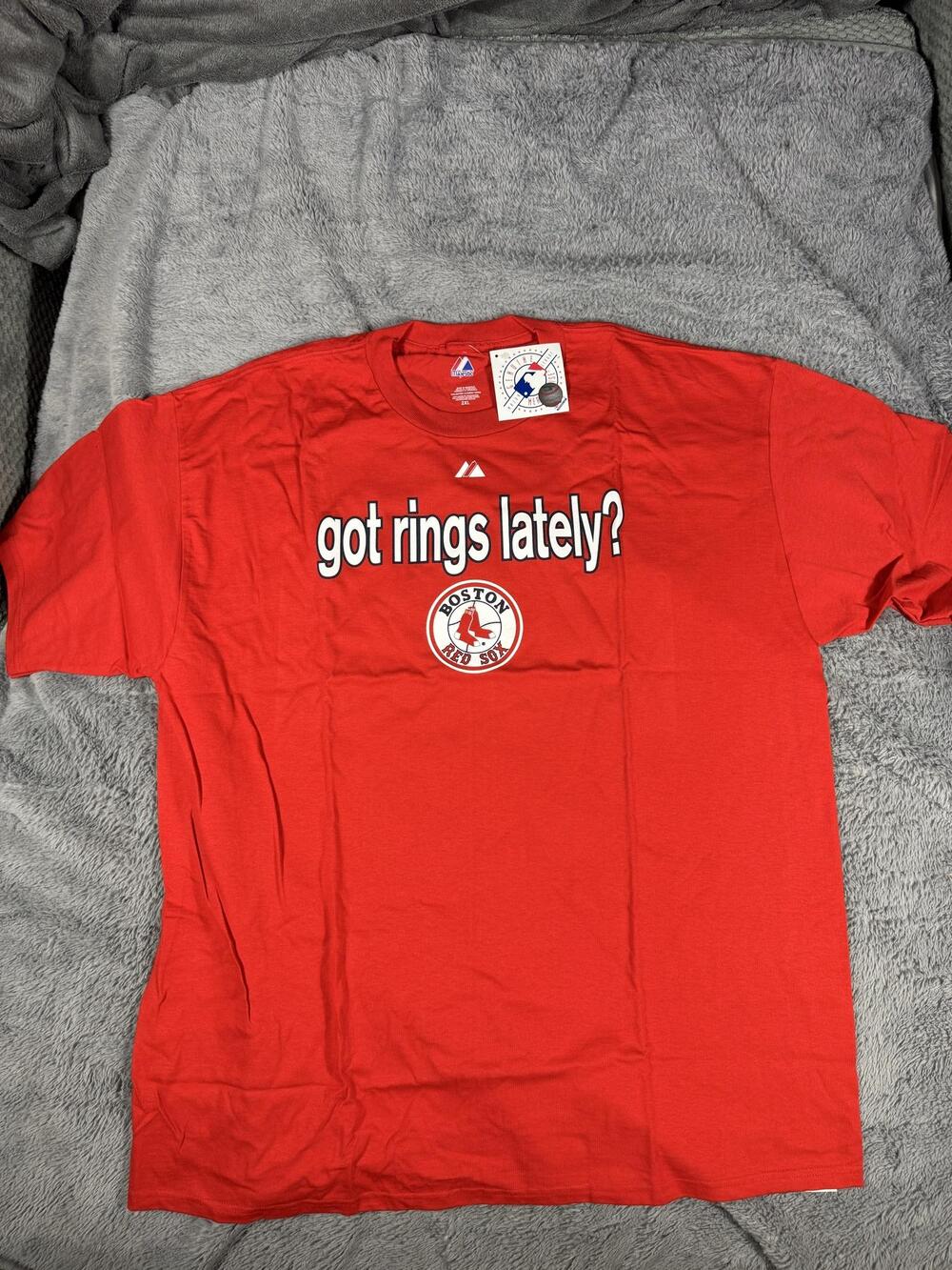 Boston Red Sox Shirt Mens 2XL Red MLB Baseball Majestic Got Rings Lately Tee